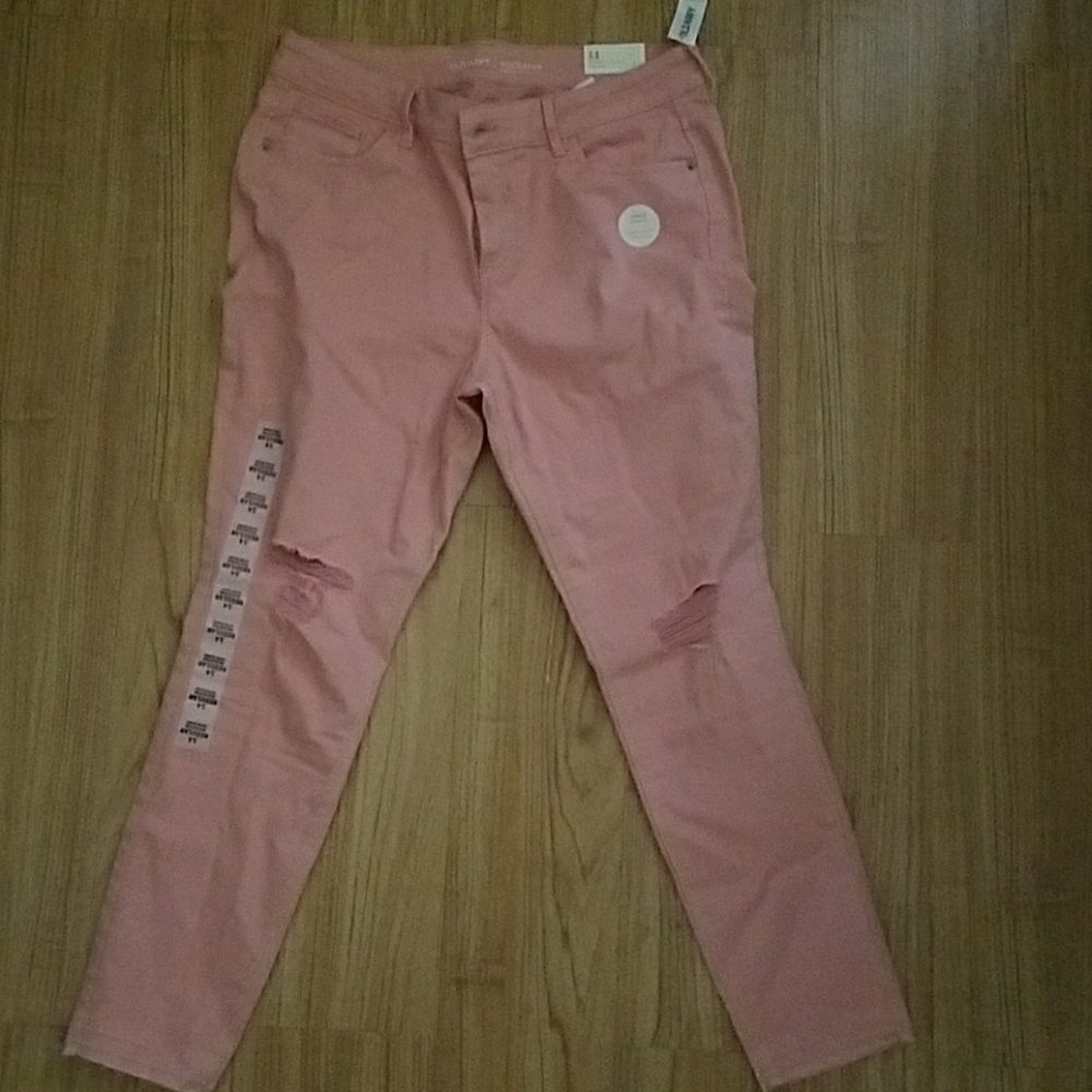 Old Navy Rockstar Skinny Mid-rise pink jeans